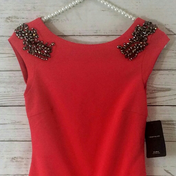 NWT {Zara} Salmon pink Dress - Picture 6 of 6